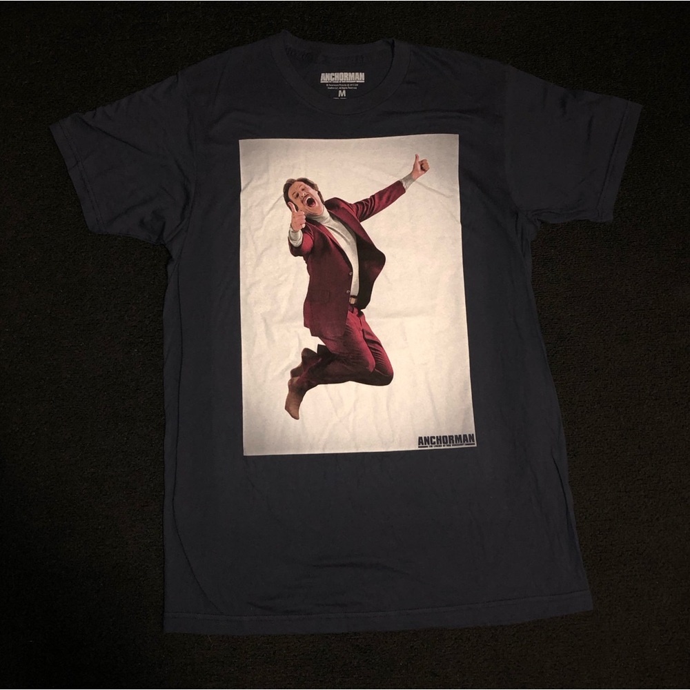 Anchorman (movie). Size medium. Navy blue shirt.